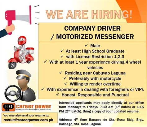 urgent hiring for jobs in Laguna .
